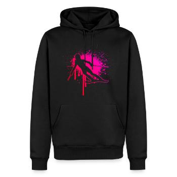 Skiing Wintersport Skifahrer Ski Skifahren - Männer Premium Bio Hoodie - Schwarz - Vorne - Nico (187cm)