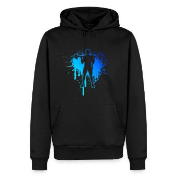 Cardio Ausdauertraining Damen Fitness Herren - Männer Premium Bio Hoodie - Schwarz - Vorne - Nico (187cm)