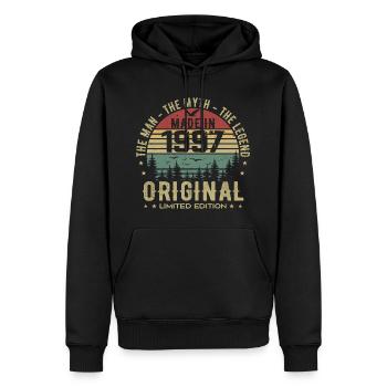 Original 1997 Retro 1997 Geburtstagsgeschenk 1997 - Männer Premium Bio Hoodie - Schwarz - Vorne - Nico (187cm)