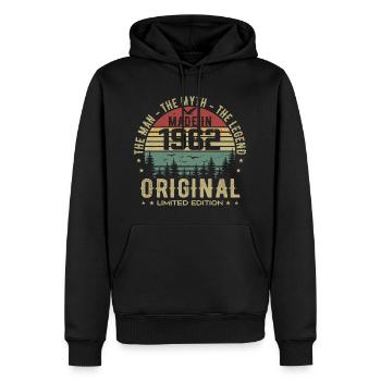 Original 1962 Retro 1962 Geburtstagsgeschenk 1962 - Männer Premium Bio Hoodie - Schwarz - Vorne - Nico (187cm)