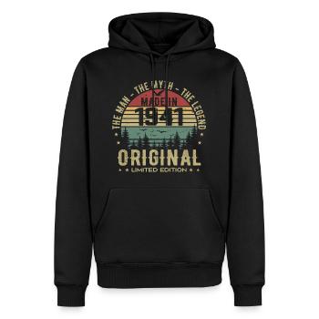 Original 1941 Retro 1941 Cadeau Anniversaire 1941 - Sweat à capuche Premium bio Homme - noir - Devant - Nico (187cm)