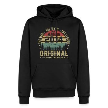 Original 2014 Retro 2014 Geburtstagsgeschenk 2014 - Männer Premium Bio Hoodie - Schwarz - Vorne - Nico (187cm)
