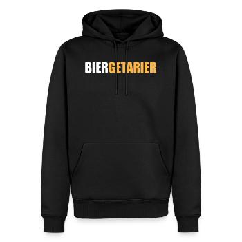 Dictons de bière drôles - Sweat à capuche Premium bio Homme - noir - Devant - Nico (187cm)