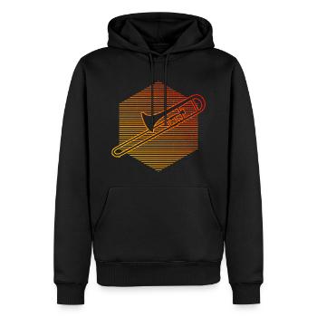 Damen Herren Posaunist Posaunistin Blechblasinstru - Männer Premium Bio Hoodie - Schwarz - Vorne - Nico (187cm)