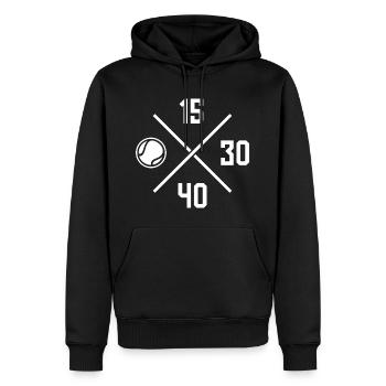 15 30 40 Balle de tennis de plage - Sweat à capuche Premium bio Homme - noir - Devant - Nico (187cm)