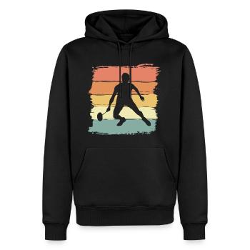 Badminton Retro Vintage Badminton Cadeau - Sweat à capuche Premium bio Homme - noir - Devant - Nico (187cm)