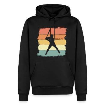 Baseball retro vintage Baseball Legende - Männer Premium Bio Hoodie - Schwarz - Vorne - Nico (187cm)