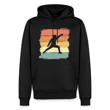 Fechten vintage retro Fechten Legende - Männer Premium Bio Hoodie - Schwarz - Vorne - Nico (187cm)