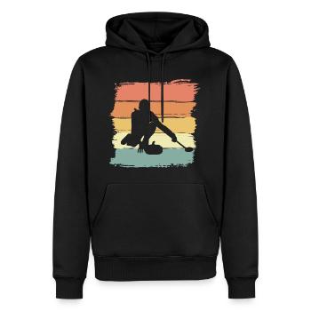 Curling retro vintage für Curling Liebhaber - Männer Premium Bio Hoodie - Schwarz - Vorne - Nico (187cm)