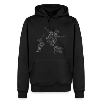 Cours Femmes Course libre Coureur libre Coureur libre Hommes - Sweat à capuche Premium bio Homme - noir - Devant - Nico (187cm)