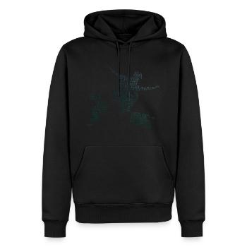 Course libre hommes Parkour féminin Parcours - Sweat à capuche Premium bio Homme - noir - Devant - Nico (187cm)