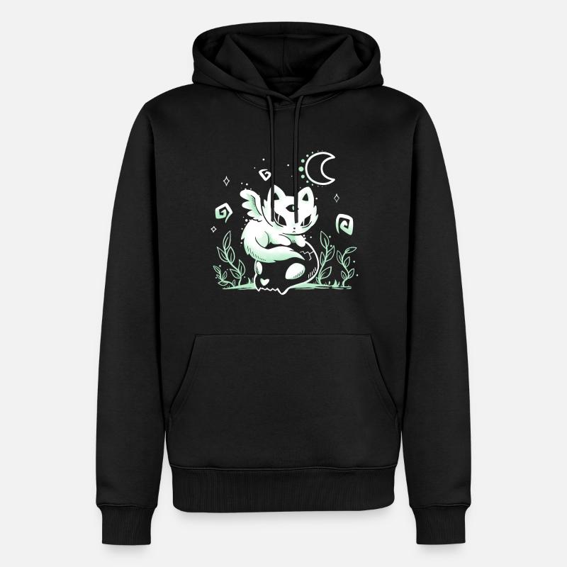 Einsamer Katzengeist - Männer Premium Bio Hoodie - Schwarz