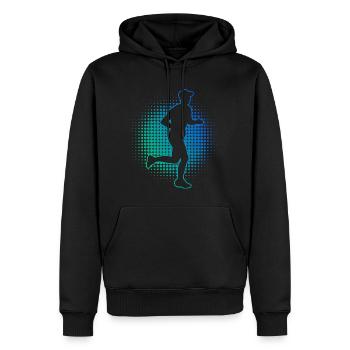 Marathon Running Jogging Hommes Femmes Marathoneuses - Sweat à capuche Premium bio Homme - noir - Devant - Nico (187cm)