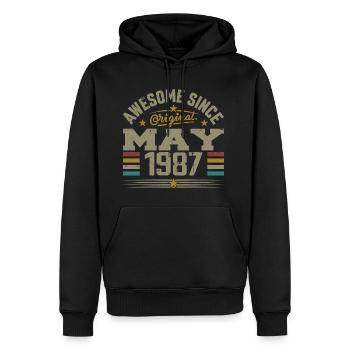 Vintage Mai 1987 Mai 1987 né en Mai 1987 Original - Sweat à capuche Premium bio Homme - noir - Devant - Nico (187cm)