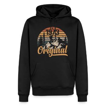 Original 1973 Retro 1973 Vintage 1973 Anniversaire - Sweat à capuche Premium bio Homme - noir - Devant - Nico (187cm)