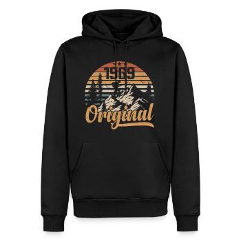 Original 1969 Retro 1969 Vintage 1969 Anniversaire - Sweat à capuche Premium bio Homme - noir - Devant - Nico (187cm)