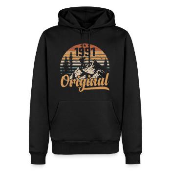 Original 1991 Retro 1991 Vintage 1991 Anniversaire - Sweat à capuche Premium bio Homme - noir - Devant - Nico (187cm)