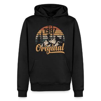 Original 1987 Retro 1987 Vintage 1987 Anniversaire - Sweat à capuche Premium bio Homme - noir - Devant - Nico (187cm)