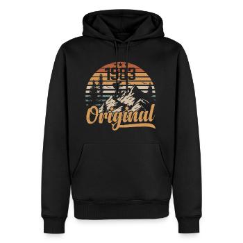 Original 1983 Retro 1983 Vintage 1983 Anniversaire - Sweat à capuche Premium bio Homme - noir - Devant - Nico (187cm)