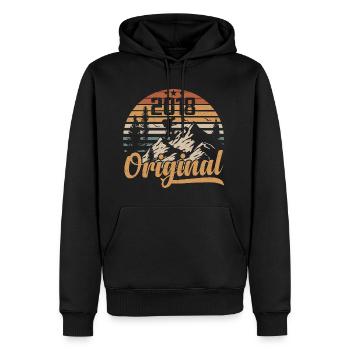 Original 2018 Retro 2018 Vintage 2018 Anniversaire - Sweat à capuche Premium bio Homme - noir - Devant - Nico (187cm)