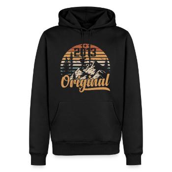Original 2013 Retro 2013 Vintage 2013 Anniversaire - Sweat à capuche Premium bio Homme - noir - Devant - Nico (187cm)