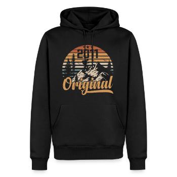 Original 2011 Retro 2011 Vintage 2011 Anniversaire - Sweat à capuche Premium bio Homme - noir - Devant - Nico (187cm)