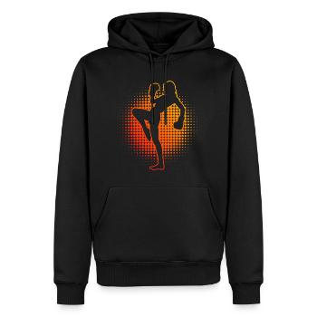 Kickboxer Femmes Boxe Boxe Kickbox Kickboxing - Sweat à capuche Premium bio Homme - noir - Devant - Nico (187cm)