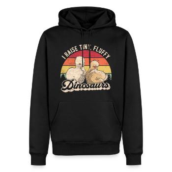 Petits poulets en soie rétro dinosaures moelleux - Sweat à capuche Premium bio Homme - noir - Devant - Nico (187cm)
