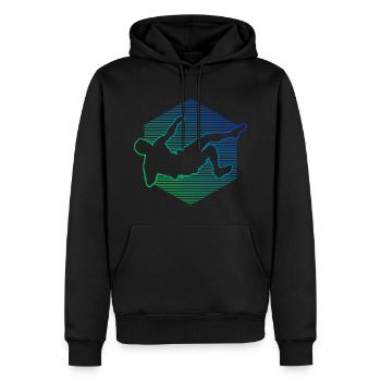 Climber Boulder, Bouldering, Climber Women - Men’s Premium Organic Hoodie - black - Front - Nico (187cm)
