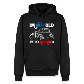 I Am Not Old But My Hot Rod Is - Männer Premium Bio Hoodie - Schwarz - Vorne - Nico (187cm)