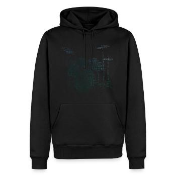 Batteur Percussionniste Hommes Batterie - Sweat à capuche Premium bio Homme - noir - Devant - Nico (187cm)