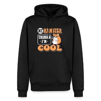Mon hamster pense que je suis cool hamster drôle - Sweat à capuche Premium bio Homme - noir - Devant - Nico (187cm)