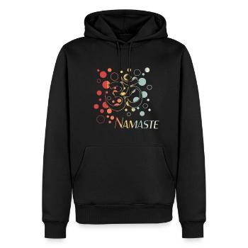 Yoga, Chakra, Namaste - Männer Premium Bio Hoodie - Schwarz - Vorne - Nico (187cm)