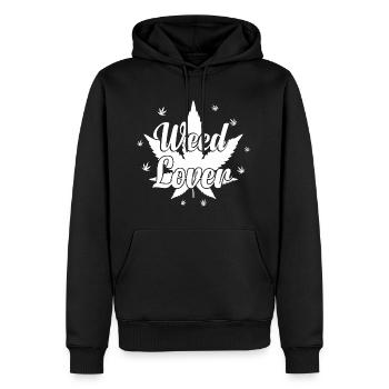 Weed Lover - Cannabis Lover - Marihuana Lover - Männer Premium Bio Hoodie - Schwarz - Vorne - Nico (187cm)