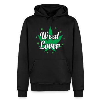Weed Lover - Cannabis Lover - Marihuana Lover - Männer Premium Bio Hoodie - Schwarz - Vorne - Nico (187cm)