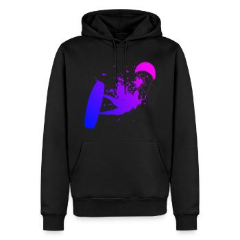Kitesurfer Kitesurf Kite Kitesurfing Kiting - Sweat à capuche Premium bio Homme - noir - Devant - Nico (187cm)