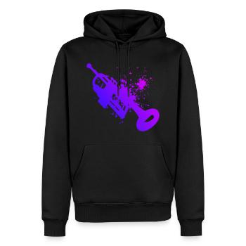 Trompettiste Trompette Trompette Trompettes Spie - Sweat à capuche Premium bio Homme - noir - Devant - Nico (187cm)
