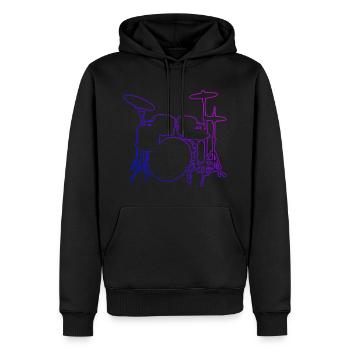 Batterie Batteur Femmes Batteur - Sweat à capuche Premium bio Homme - noir - Devant - Nico (187cm)