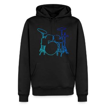 Drum Kit Men's Percussionist Drums - Men’s Premium Organic Hoodie - black - Front - Nico (187cm)