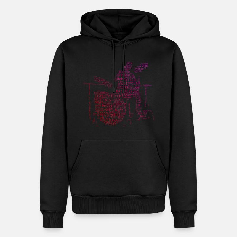Drummer Drum Kit Drumming - Sweat à capuche Premium bio Homme - noir