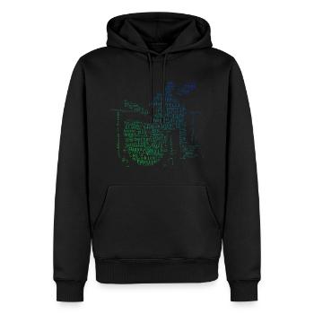 Percussionniste Drum Kit Drumming - Sweat à capuche Premium bio Homme - noir - Devant - Nico (187cm)