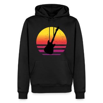 Guitar Ladies Acoustic Guitar - Men’s Premium Organic Hoodie - black - Front - Nico (187cm)