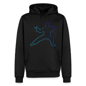 Kungfu Hommes Femmes Wushu Arts Martiaux Kung Fu - Sweat à capuche Premium bio Homme - noir - Devant - Nico (187cm)