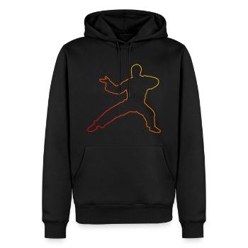 Kung Fu féminin Kungfu Wushu pour hommes Arts martiaux - Sweat à capuche Premium bio Homme - noir - Devant - Nico (187cm)