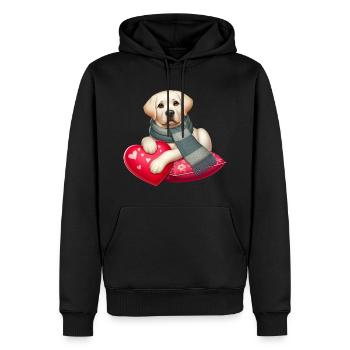 Labrador Retriever Das Modell - Männer Premium Bio Hoodie - Schwarz - Vorne - Nico (187cm)