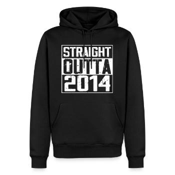 Straight Outta 2014 Cadeau Anniversaire 2014 Retro - Sweat à capuche Premium bio Homme - noir - Devant - Nico (187cm)