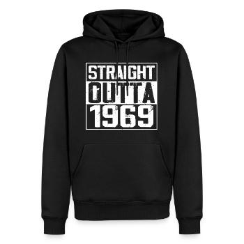 Straight Outta 1969 Cadeau Anniversaire 1969 Retro - Sweat à capuche Premium bio Homme - noir - Devant - Nico (187cm)