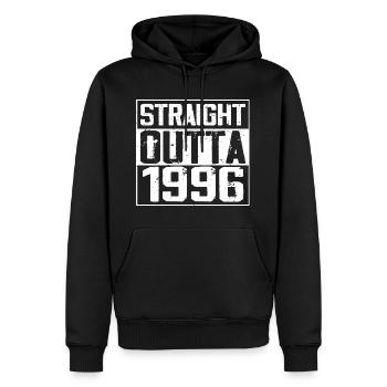 Straight Outta 1996 Cadeau Anniversaire 1996 Retro - Sweat à capuche Premium bio Homme - noir - Devant - Nico (187cm)