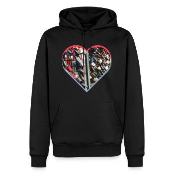 Serrures d’amour de cœur - Sweat à capuche Premium bio Homme - noir - Devant - Nico (187cm)