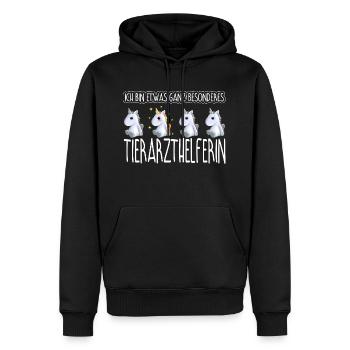 TIERARZTHELFERIN - Toll - Männer Premium Bio Hoodie - Schwarz - Vorne - Nico (187cm)